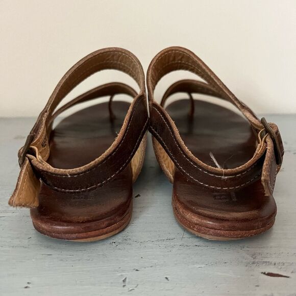 Bed Stu Brown Leather Flat Sandals | Size 7 - Picture 6 of 6